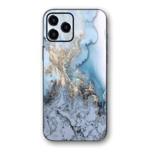 embosed golen blue marble skin